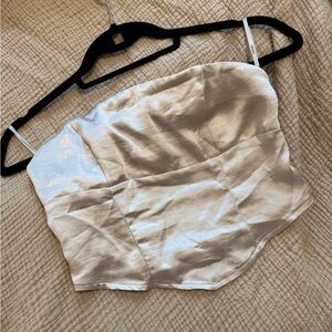 Champagne silk crop top